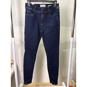 Angels Forever Young Womens Dark Wash Skinny Jeans Size 6 Mid Rise Stretch Denim
